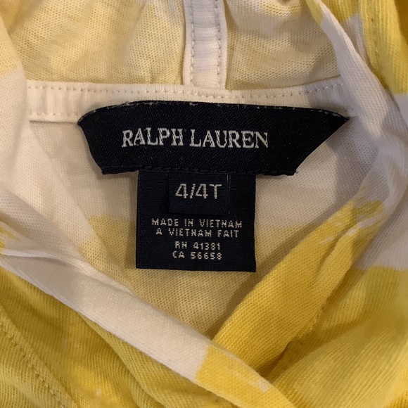 Ralph Lauren- Long Sleeve T shirt hoodie, yellow white stripe, Size 4 kids - Picture 4 of 8